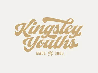 Kingsley Youths apparel gold graphic design script tshirt typography