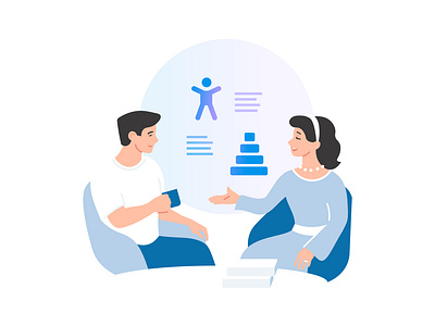 2D illustrations for assisto adobe illustrator character design help illustration minimal online counseling people psychology psychosocial counseling vector web illustration