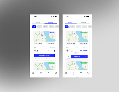 Real-Time Delivery Tracking UI – Driver & Package Status📱 deliveryap dribbbleshot logisticsdesig mobileappu packagetrackin uxu