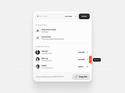 Share Modal – Brainwave 2.0 modal share ui