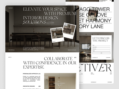 VETIVER | Interior Design Landing Page interior design landing landing page ui uxui web design website