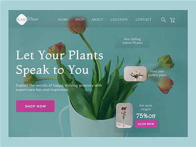 Plant Whisper – Landing Page UI app branding design logo logo design minimal typography ui ux web web design website