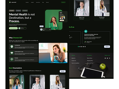 Aware Mind – Mental Health Counseling Platform UI branding calmux counselingapp darkmodedesign design dribbbleshots figmadesign graphic design healthcaredesign interface mentalhealthui productdesign responsivewebdesign ui uiux uxuidesign webdesign wellnessdesign