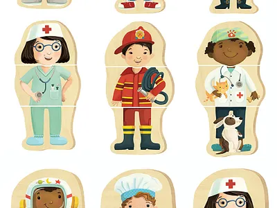 Kid jobs magnet designs for Minimags childrens book illustration childrens books childrens illustration illustration kidlitart kids books toy design whimsical