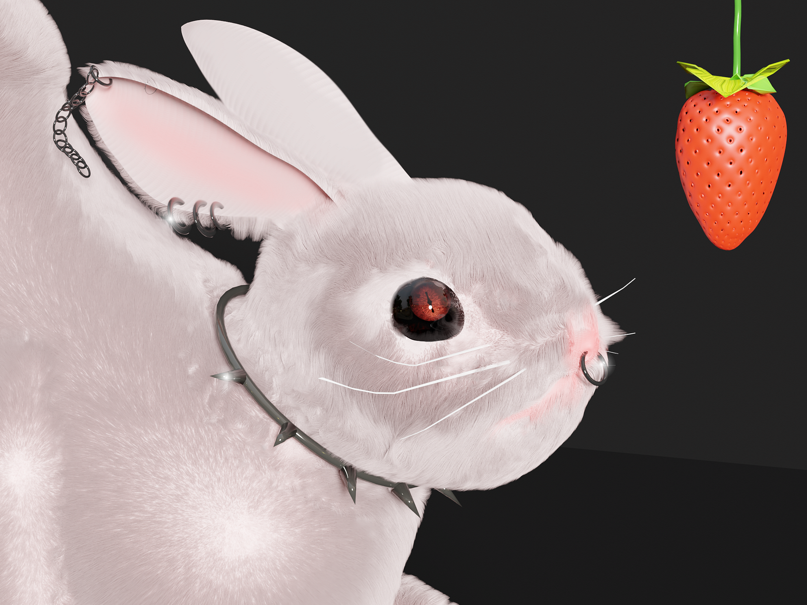 絵画 strawberry & cutie rabbit fpp,x_large,lustre,