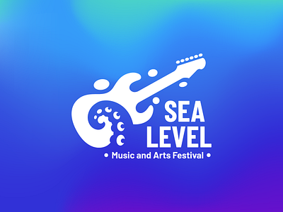 Sea Level logo guitar kraken logo logo design music negative space ocean octopus sea tentacle waves