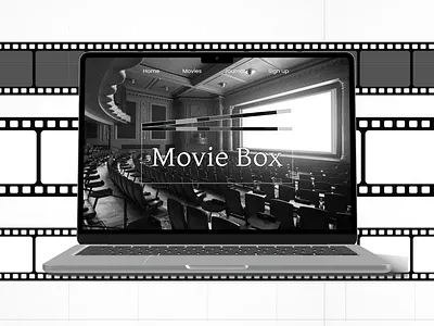 Movie box, landing page app design brand identity branding design landing page letterboxed movies ui ux web design