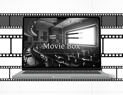 Movie box, landing page app design brand identity branding design landing page letterboxed movies ui ux web design