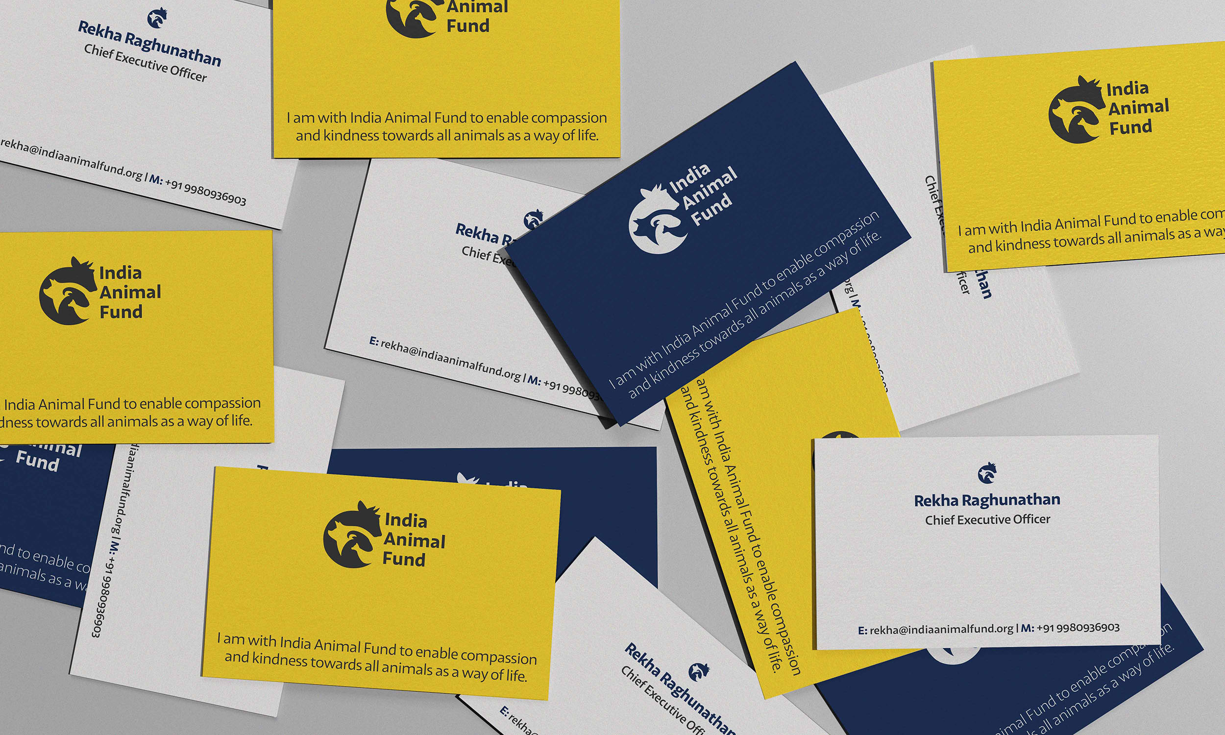 Minimal Visiting Card Design – India Animal Fund branding business card graphic design print design visiting card visual identity