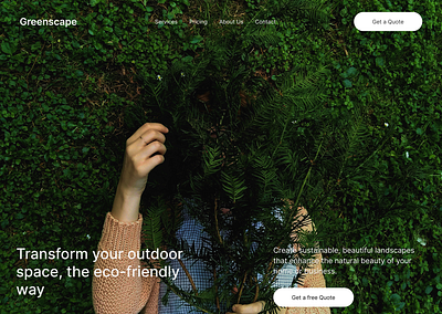 Greenscape Website design animation figma framer graphic design ui uni animation ux web
