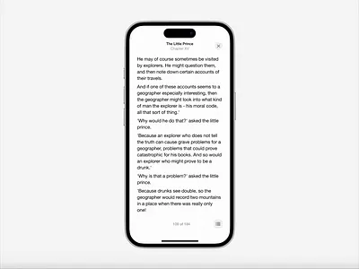 Book reading page animation book mobile app reader reading ui