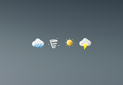 3D Weather icons 3d app icon icondesign iconography icons iconset illustration ui weather