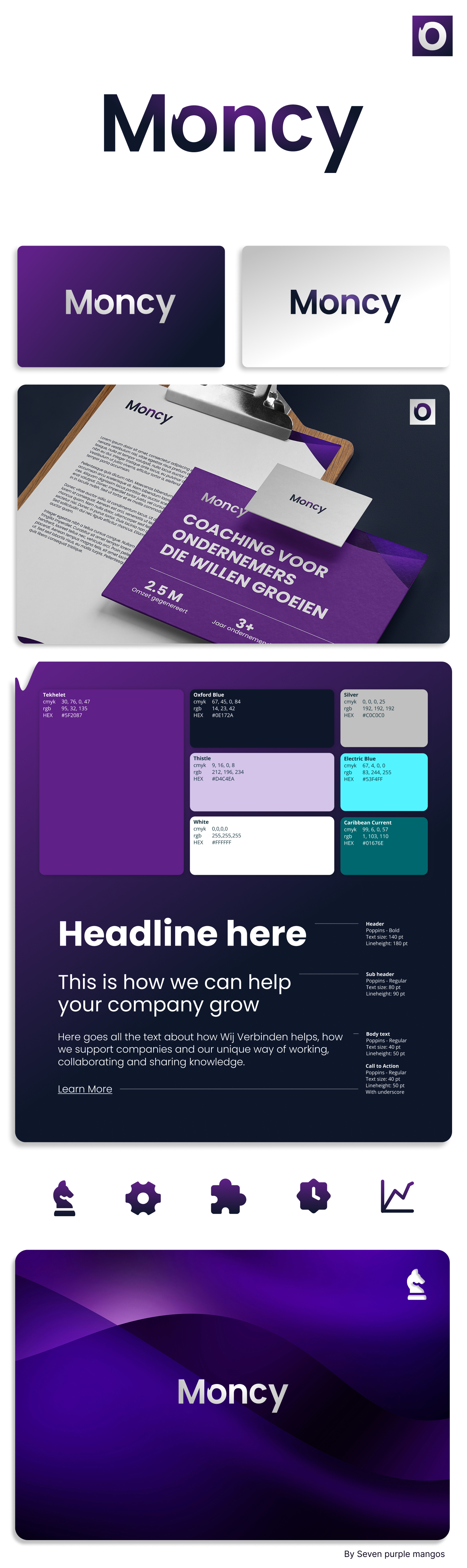 Moncy - Modern purple gradient logo design branding gradient graphic design icon design logo logo design modern design purple type logo typography