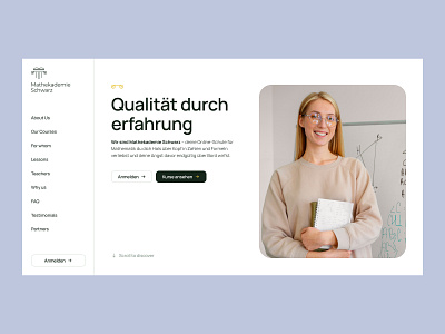 UX/UI Design for Mathekademie Schwarz design education graphic design landing page onlineschool school ui ux webdesign