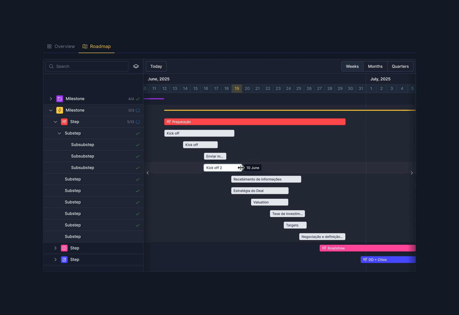 Roadmap design concept figma flat graphic design product ui
