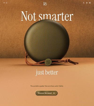 An advert for B&O speaker branding graphic design