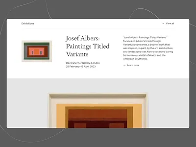 Josef Albers: Paintings Titled Variants - Exhibition UI Concept clean clean ui elegant exibition website exibitions geometric art josef albers landing page minimalist simple ui ui design user experience user interface ux ux design web design website design