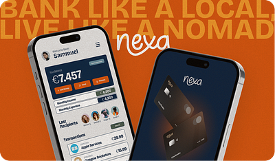 Nexa – Multi-Currency Banking App for Global Travelers banking branding graphic design logo ui ux web web design