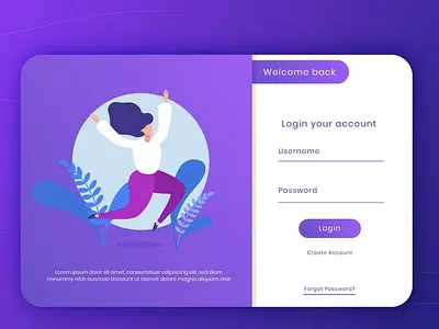 Purple And Dark Blue theme Login Page branding graphic design ui