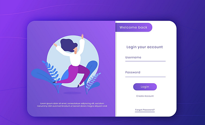 Purple And Dark Blue theme Login Page branding graphic design ui