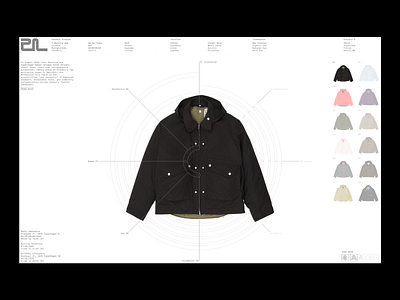 2L - Experimental Technical Jacket Product Page UI 2l clean clothing clothing concept image making jacket minimalist modern modern ui product prpduct display simple technical apparel ui design user experience user interface ux design uxui