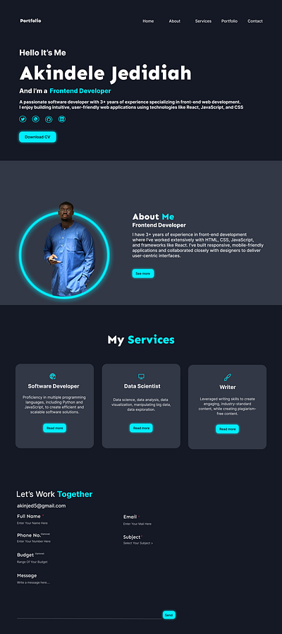 Portfolio of a Frontend Developer graphic design motion graphics ui
