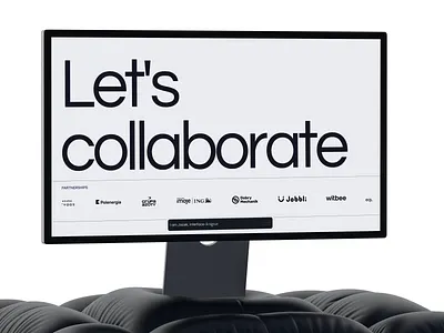 Let's collaborate sneak peek animation awards big contact design footer huge interaction micro page parallax partnership process references text typography ui webdesign xd