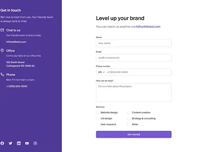 Contact Us Page on Violet Theme 3d animation branding design graphic design illustration logo motion graphics ui