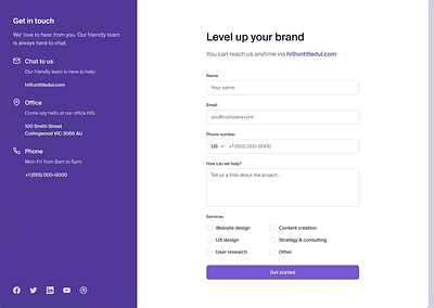 Contact Us Page on Violet Theme 3d animation branding design graphic design illustration logo motion graphics ui