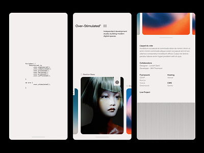 Over-Stimulated - Mobile Digital Studio Website Concept app app design application application design code creative creative agency danyux minimalist mobile app modern modern design simple ui ui ui design ux design uxui