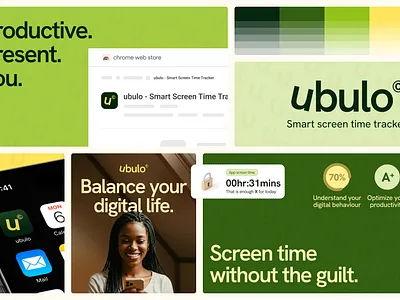 ubulo - smart screen time tracker branding design graphic design identity design typography ui