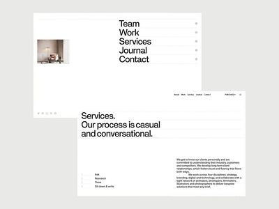Creative Agency Website - "Casual & Conversational" Services UI agency website branding conversationa design digital home page landing page minimalist minimalist ui platform simple simple ui ui ui design user interface ux design uxui web desig white white background