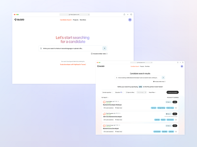 Design AI platform for employee search ai ai technology ai website design artificial intelligence design homepage product saas software startup ui ux webdesign