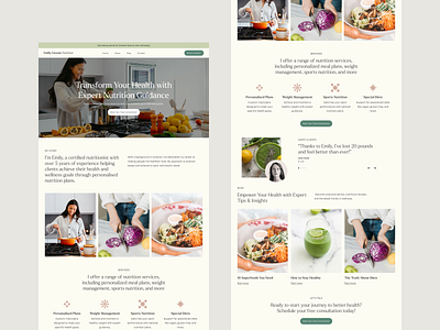 Emily Greene Nutrition | Web Design landing page nutritionist ui web design