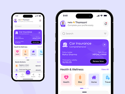 Insurance Mobile App app design application design insurance app insurance app design insurance management insurance mobile app mobile app mobile ui design ui ux design