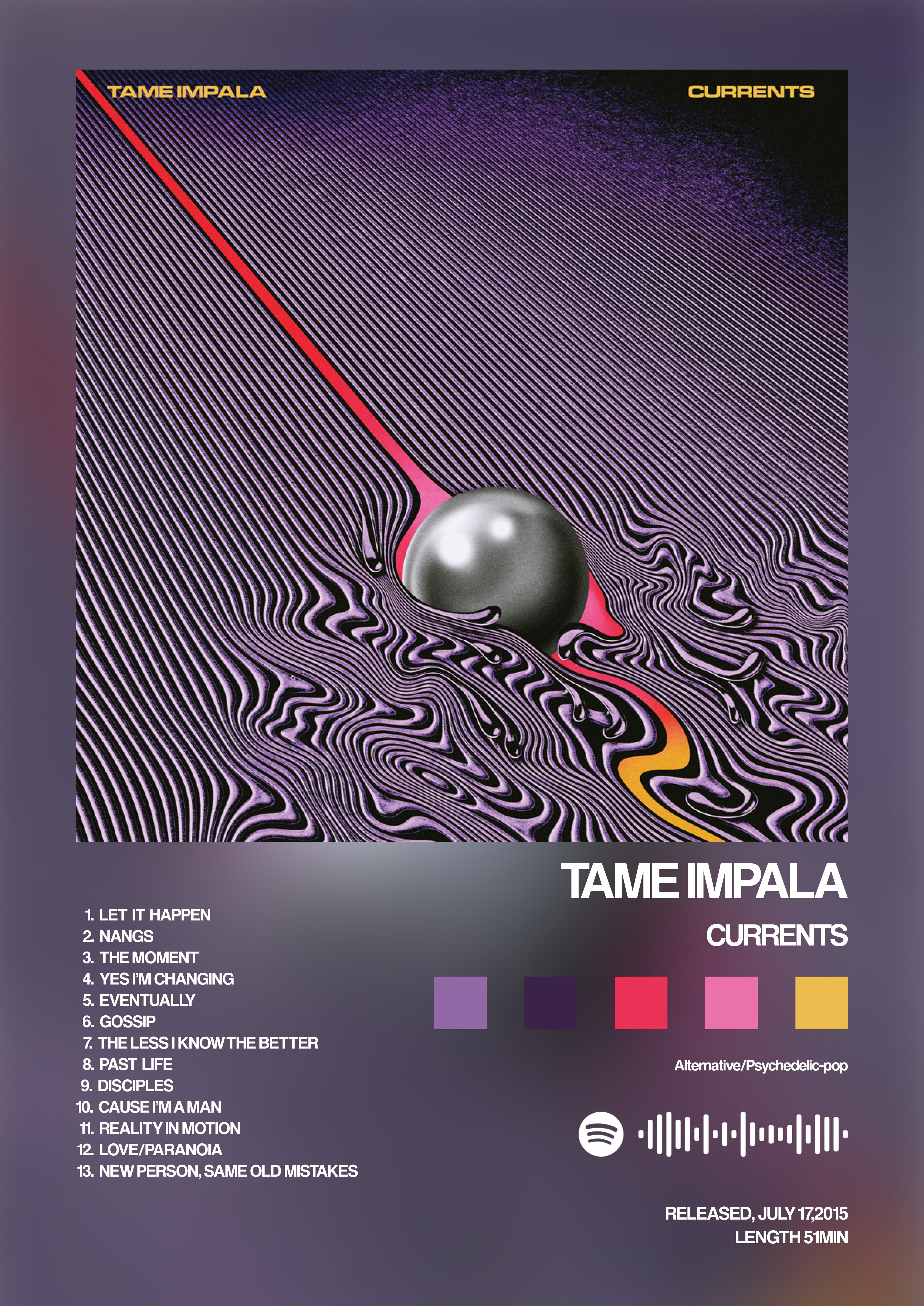Tame Impala Original 10” + Signed poster Tame Impala Original 10” + Signed poster（Tame Impala