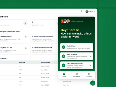 AI Chat assistant for visa applications ai ai assistant application chat design chatbot ui chatgpt customer support free live chat design productdesign smart assistant travel travel app ui design uiux user interface ux design visa visa application