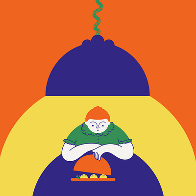 Dumpling Lady adobe bold colors character design digital dumpling flat graphic design illustration illustration art purple round yellow