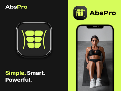 Abs Workout App - iOS Icon Design abs app abs icon abs icon app app icon app logo abs application icon design icon app icon ios icon app logo abs logo app