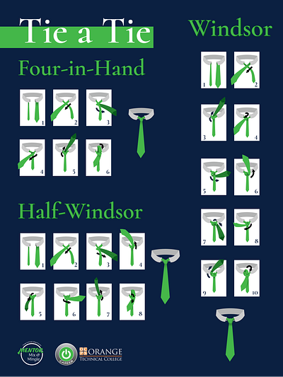 Tie a Tie digital educational graphic design illustrator infographic