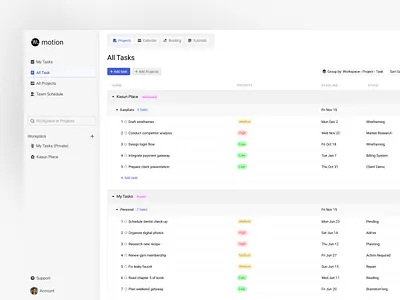 Motion - Dashboard Concept Redesign ui ux