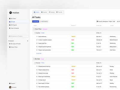 Motion - Dashboard Concept Redesign ui ux