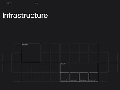 ( PROTOTYP ) Infrastructure // Visual dark grid illustration interface minimal type typography ui visual website