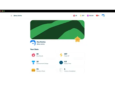 Mosyne - Profile Exploration animation app branding design duolingo fun graphic design history illustration learning logo mobile app quest ui ux vector web website