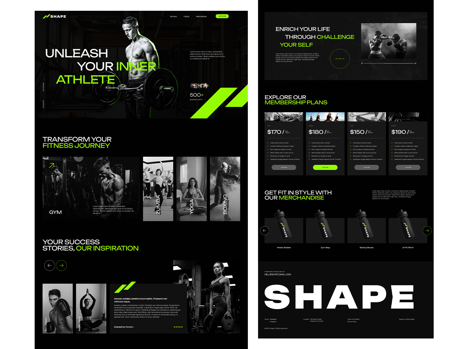 Fitness Web Design carousel fitness homepage fitness website header design homepage minimal design modern slider ui testimonial ui uiux web design website