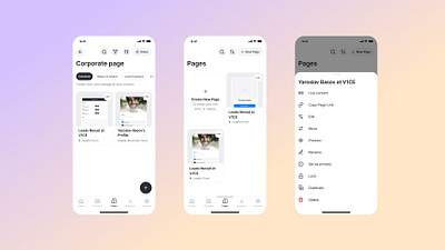 My Pages. V1CE mobile app design branding design digital business card ios mobile app mobile app design mobile dashboard mobile design my pages nfc business cards pages product design share info share your info ui user friendly user interface ux web