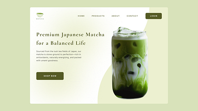 Matcha Bliss – Landing Page Animation animation app branding design logo minimal motion graphics typography ui ux web web design website