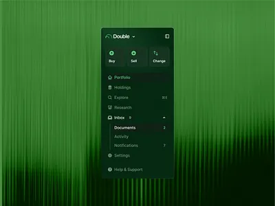 Double, Sidebar app design double finance interface menu sidebar ui ux web web design