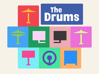 Symbols icon set update №6 drum kit drums icon design icons illustration interface musical instruments symbols ui icons
