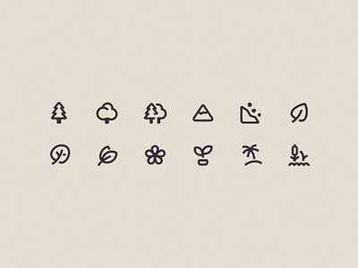 Nature icons app branding design graphic design icon icons illustration material minimal mobile mobile app mobile design mobile ui nature ui ux vector